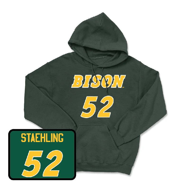 Custom Hoodies For Teenagers-Green Football Player Hoodie - Nathaniel Staehling