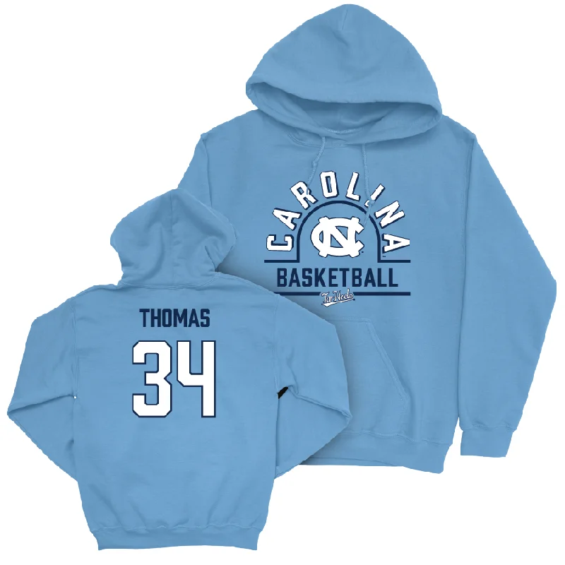 Custom Hoodies For Couples-UNC Women's Basketball Carolina Blue Classic Hoodie  - Blanca Thomas