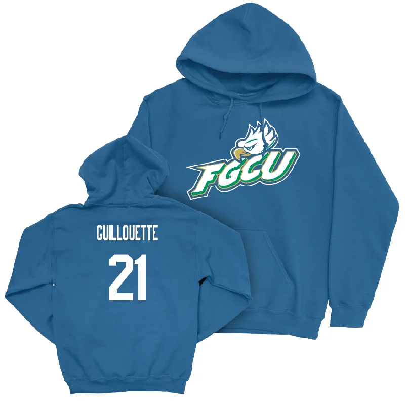 Custom Hoodies For Men-Blue Men's Basketball FGCU Hoodie  - Tristen Guillouette