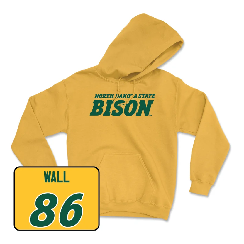 Personalized Hoodies For Team Bonding-Gold Football Bison Hoodie - Cedric Wall