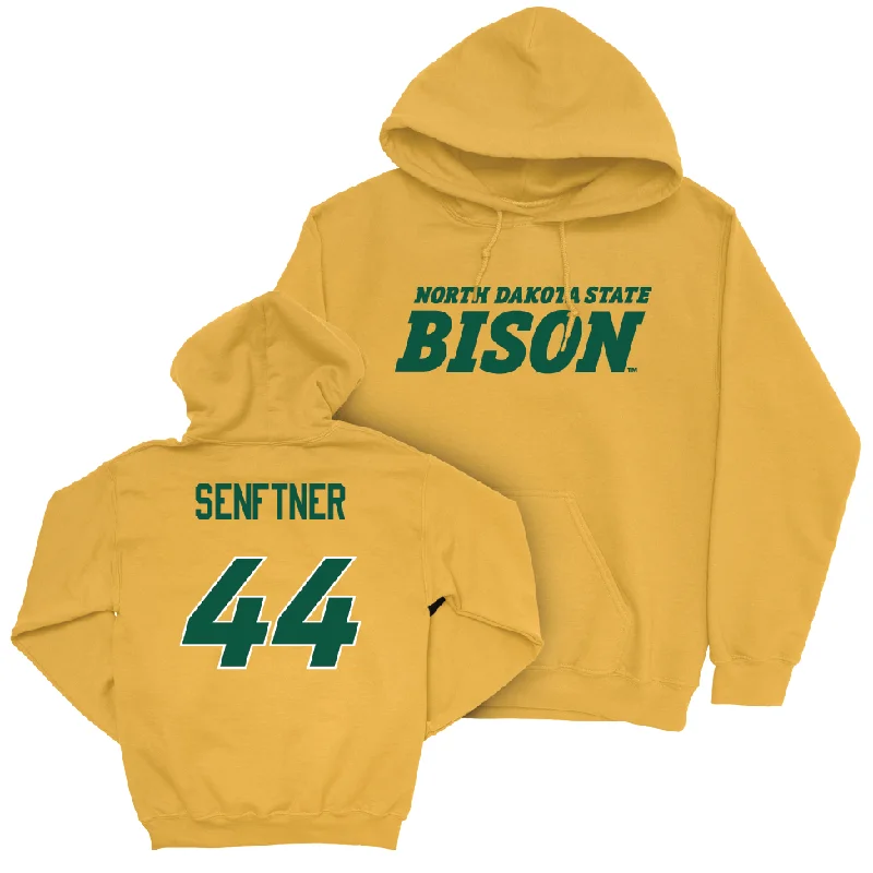 Custom Hoodies For Couples Matching-Gold Football Bison Hoodie - Brit Senftner