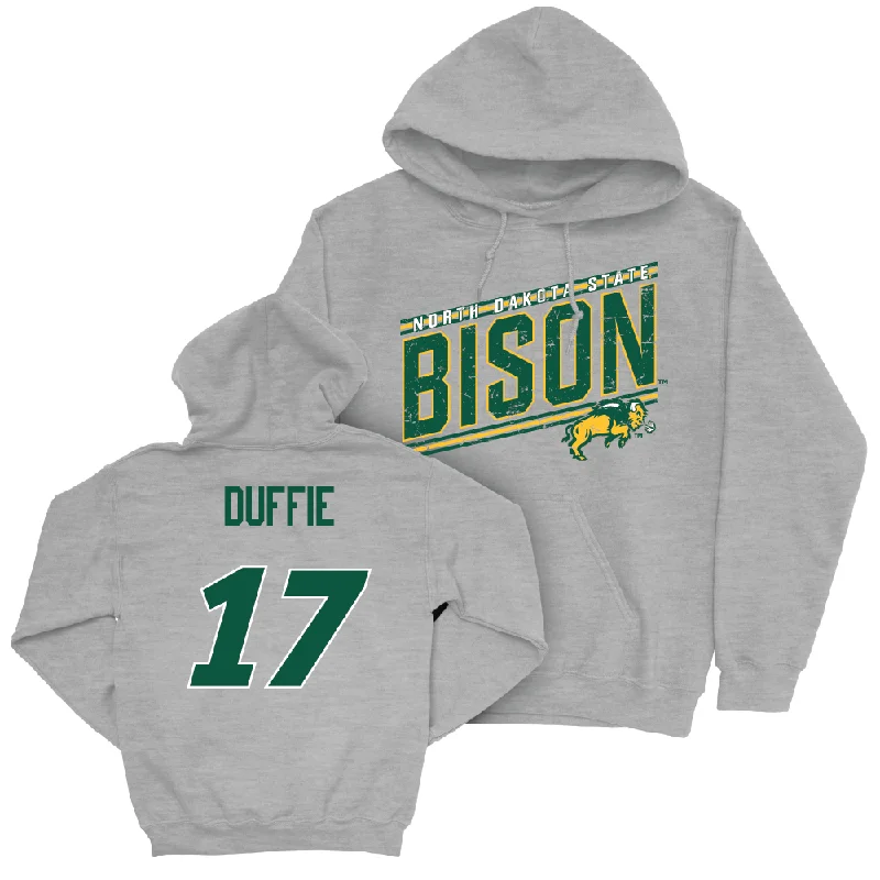 Personalized Hoodies For Team Competitions-Sport Grey Football Vintage Hoodie - Jailen Duffie