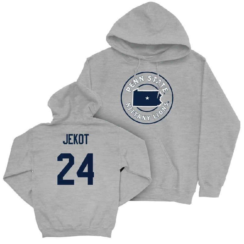 Custom Hoodies For Stylish Travel Wear-Women's Basketball Sport Grey State Hoodie   - Jill Jekot