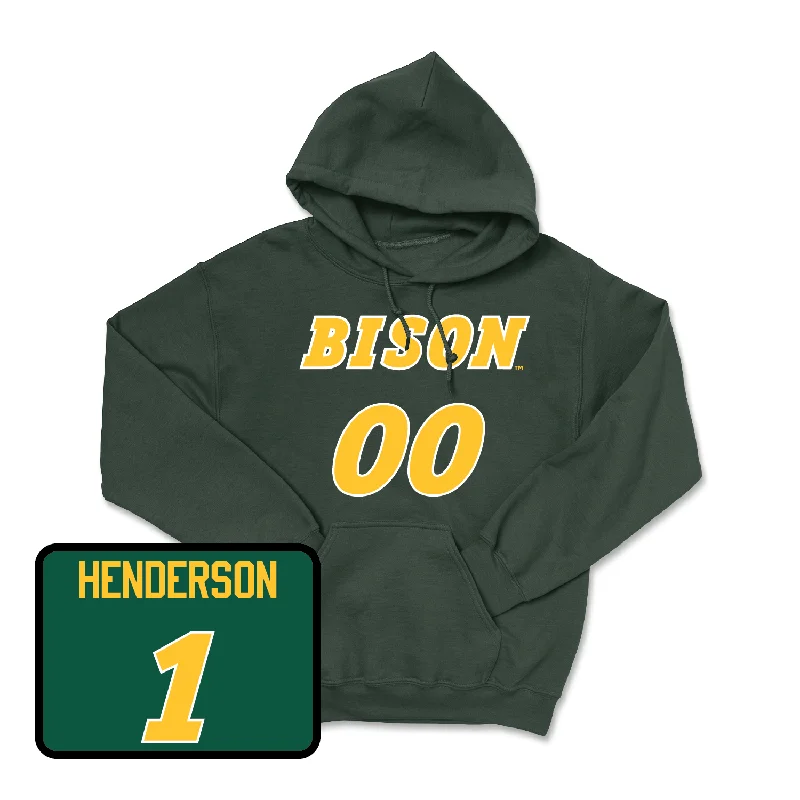 Personalized Hoodies For Fall Break-Green Football Player Hoodie - Braylon Henderson