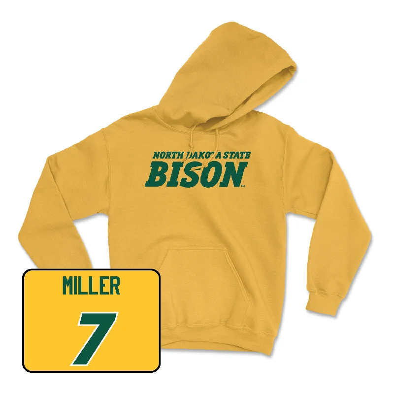 Custom Hoodies For Working Out-Gold Football Bison Hoodie - Camden Miller