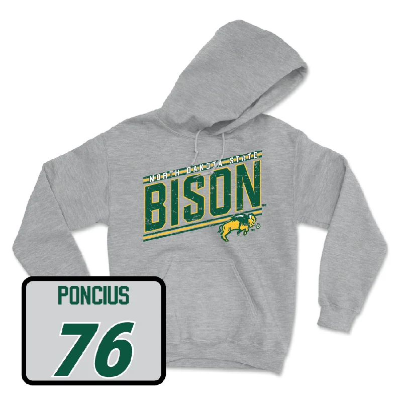 Personalized Hoodies For Concerts-Sport Grey Football Vintage Hoodie - Hunter Poncius