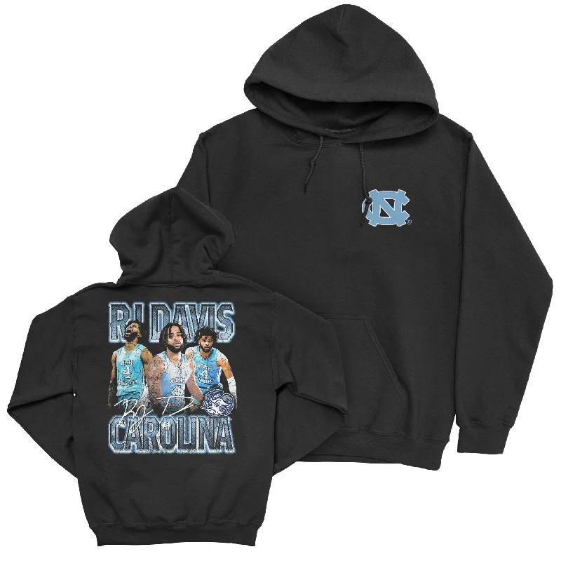 Custom Printed Hoodies For Teams-EXCLUSIVE RELEASE: RJ Davis 90s Graphic Black Hoodie