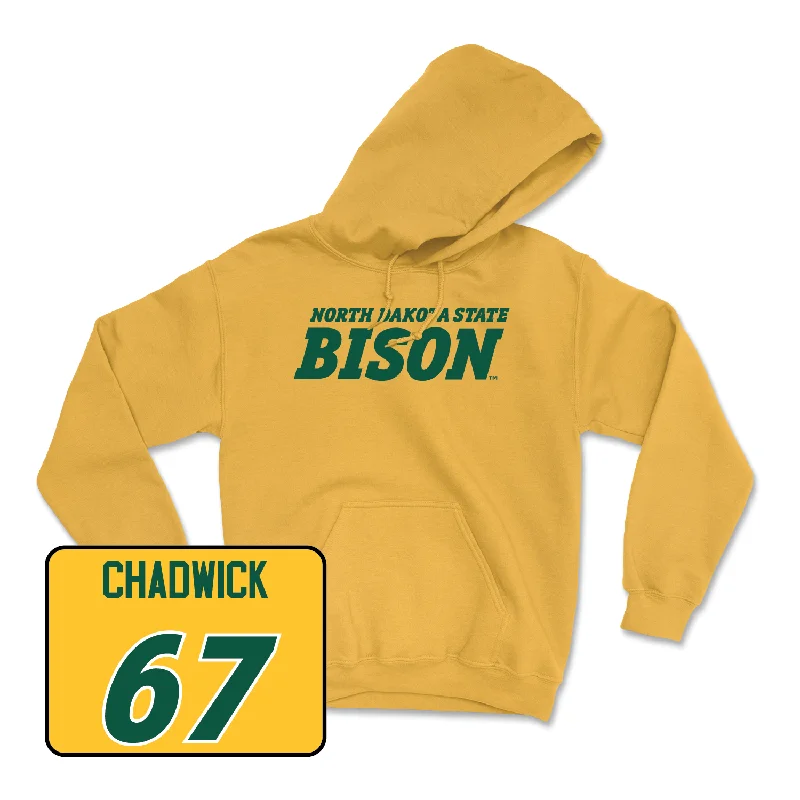 Custom Hoodies For Promotional Events-Gold Football Bison Hoodie - Kaden Chadwick