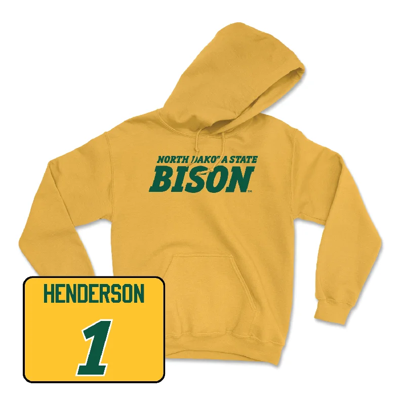 Custom Hoodies For Family Matching Sets-Gold Football Bison Hoodie - Braylon Henderson