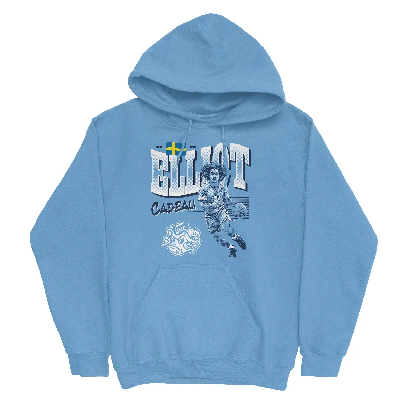 Custom Hoodies For Summer Trips-EXCLUSIVE RELEASE: Elliot Cadeau Signature Cartoon Light Blue Hoodie