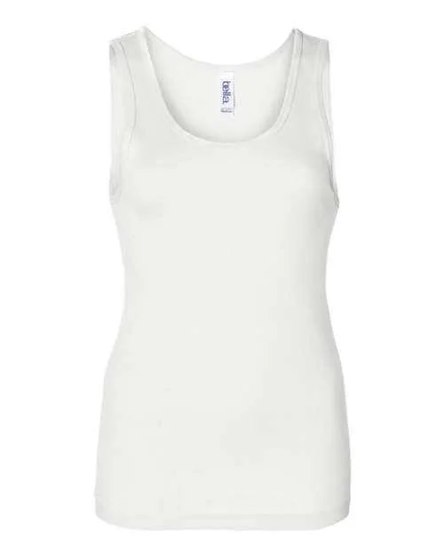 Custom Tank Tops For Fitness Competitions-Bella + Canvas 1080 Women's Baby Rib Tank - White