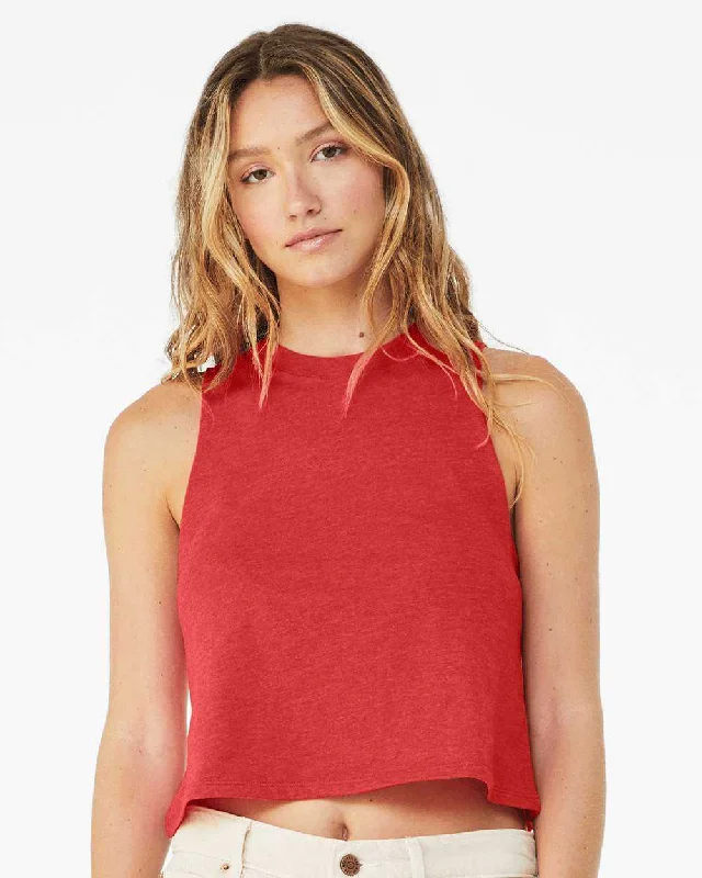 Personalized Tank Tops For Wellness Retreats-Bella + Canvas 6682 Women's Racerback Crop Tank - Heather Red