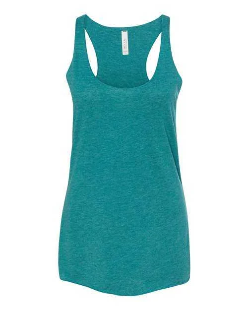 Custom Tank Tops For Team Spirit-Bella + Canvas 8430 Women's Triblend Racerback Tank - Teal Triblend