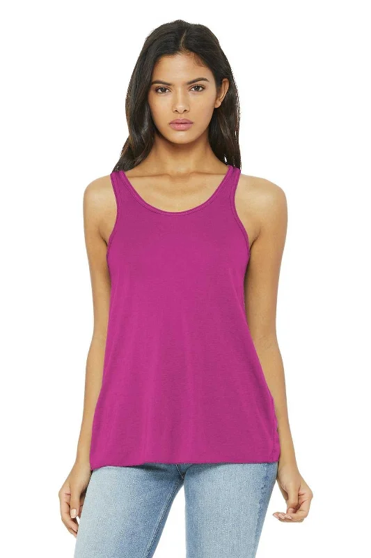 Custom Tank Tops For Team Competitions-Bella + Canvas 8800 Women's Flowy Racerback Tank - Berry