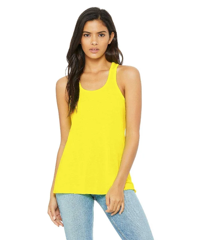 Personalized Tank Tops For Running Teams-Bella + Canvas 8800 Women's Flowy Racerback Tank - Neon Yellow