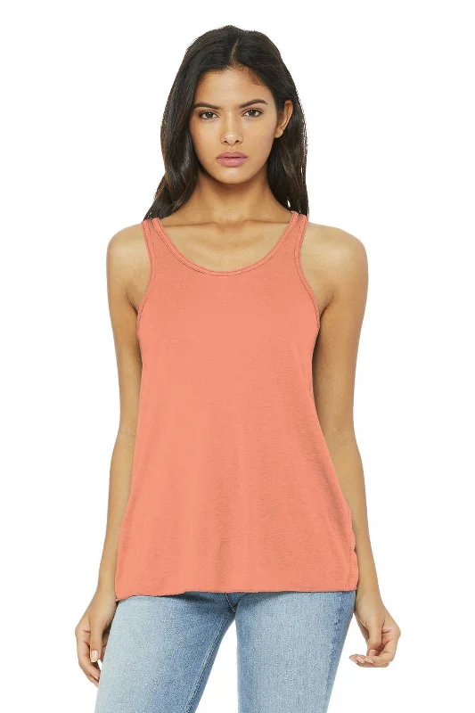 Custom Tank Tops For Couples Matching-Bella + Canvas 8800 Women's Flowy Racerback Tank - Sunset