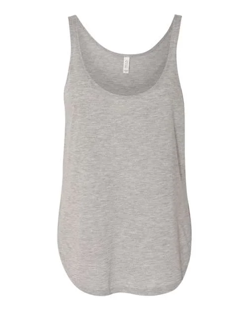 Personalized Tank Tops For Family Matching-Bella + Canvas 8802 Women's Flowy Tank with Side Slit - Athletic Heather