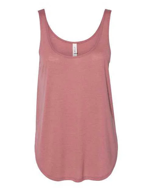 Personalized Tank Tops For Summer Trips-Bella + Canvas 8802 Women's Flowy Tank with Side Slit - Mauve