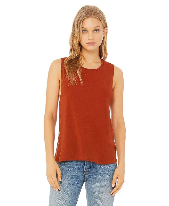 Personalized Tank Tops For Matching Events-Bella + Canvas 8803 Women's Flowy Scoop Muscle Tank - Brick