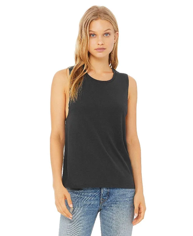 Custom Tank Tops For Family Matching Outfits-Bella + Canvas 8803 Women's Flowy Scoop Muscle Tank - Dark Grey