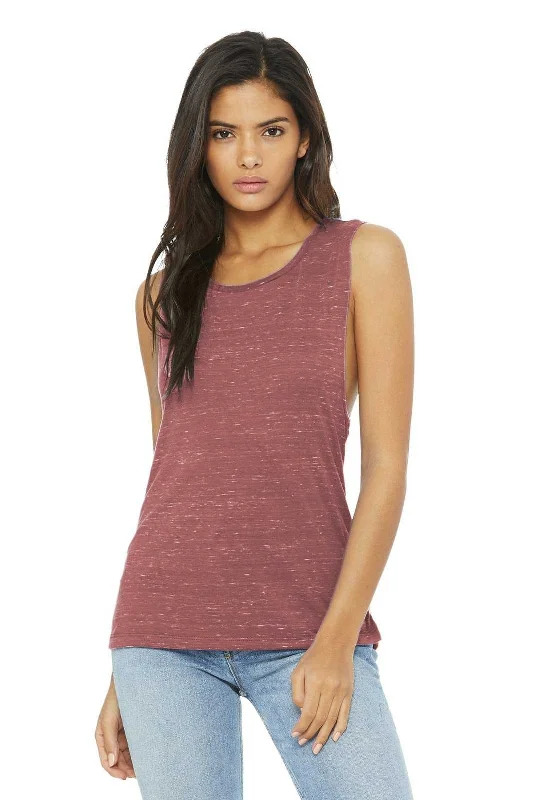 Personalized Tank Tops For Skiing-Bella + Canvas 8803 Women's Flowy Scoop Muscle Tank - Mauve Marble