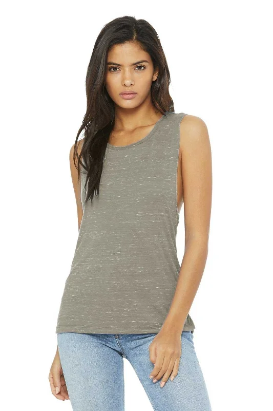 Custom Tank Tops For Hiking Gear-Bella + Canvas 8803 Women's Flowy Scoop Muscle Tank - Stone Marble