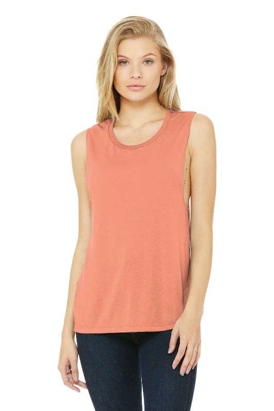 Custom Tank Tops For Charity Events-Bella + Canvas 8803 Women's Flowy Scoop Muscle Tank - Sunset