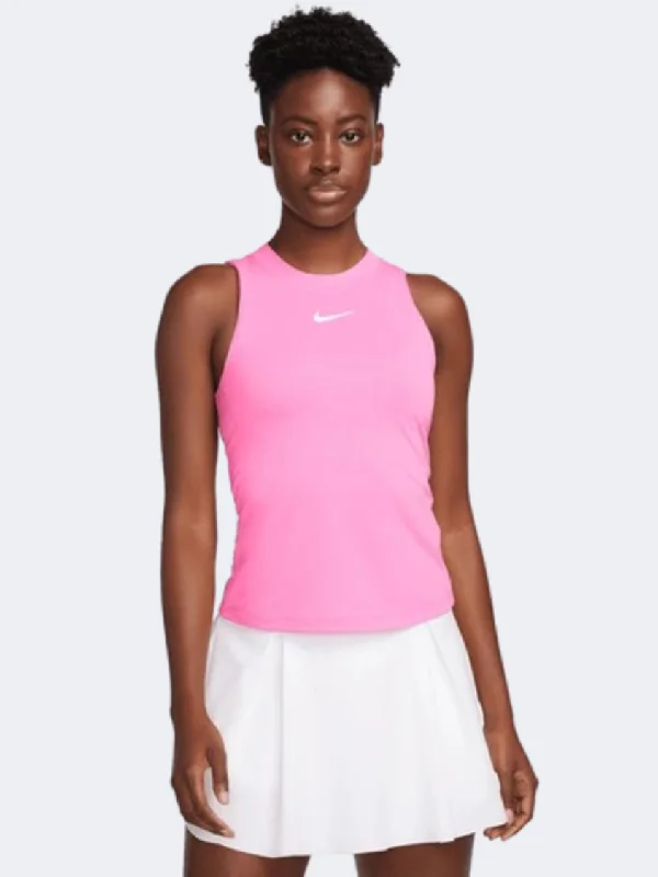 Custom Tank Tops For Summer-Nike Court Advantage Women Tennis Tank Pink/White