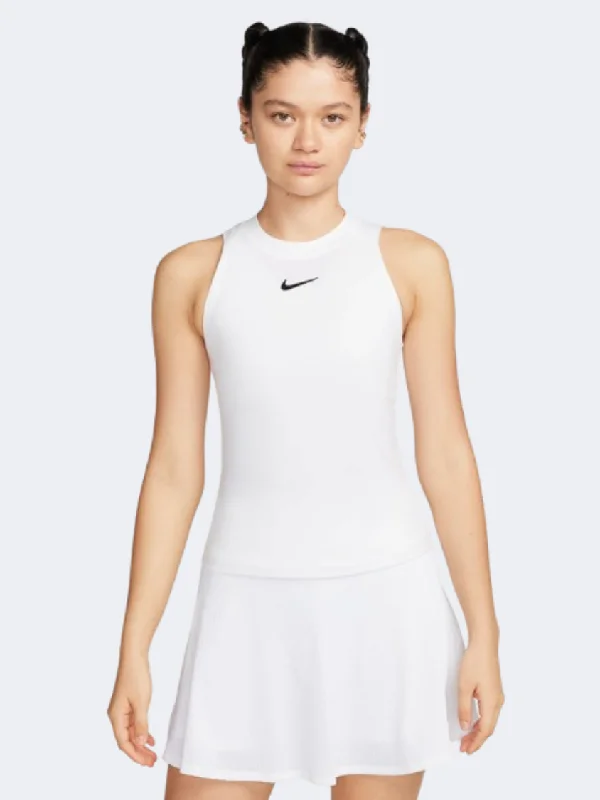 Personalized Tank Tops For Sports-Nike Court Advantage Women Tennis Tank White/Black