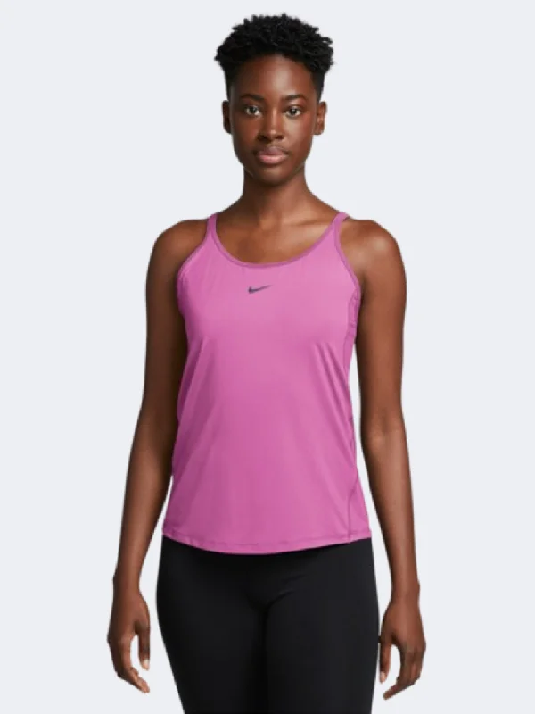 Personalized Tank Tops For Women-Nike One Classic Strappy Women Training Tank Pink/Black