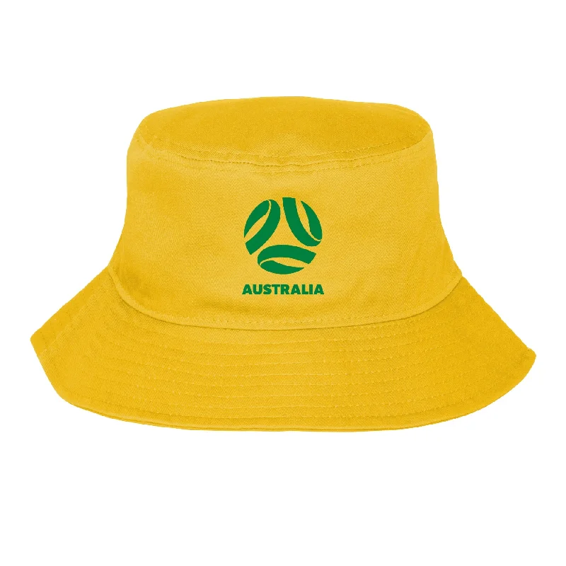 Custom Hats For Running Events-Australia Logo Bucket Hat (7KIMO7AEQ-YEL)