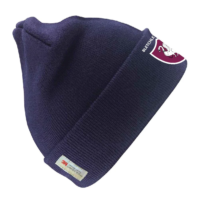 Custom Bucket Hats For Outdoor Sports-Bletchley RUFC Beanie - Navy