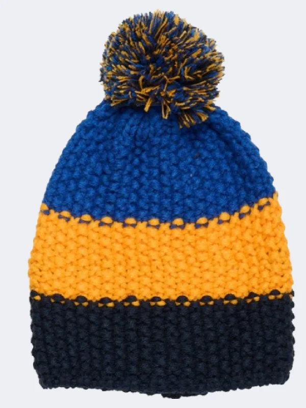 Personalized Hats For Custom Logos-Color Kids Boys Skiing Beanie Black/Blue/Yellow