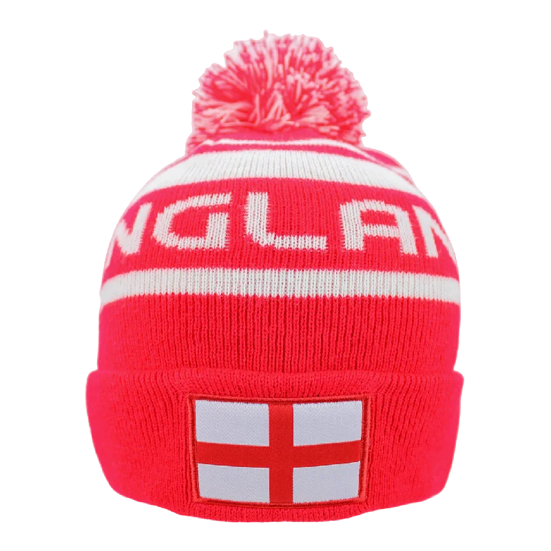 Custom Hats For Winter Retreats-England Women's World Cup Stripe Beanie (9GS105Z109)