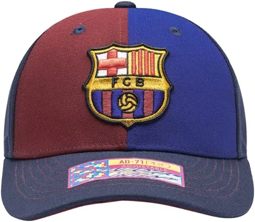 Custom Hats For Team Sports-Fan Ink FC Barcelona Marina Adjustable Slider Buckle Hat