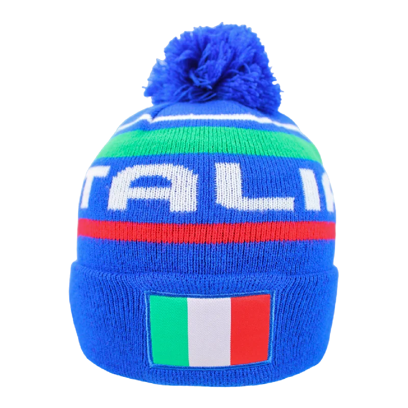 Custom Hats For Outdoor Adventures-Italy Women's World Cup Stripe Beanie (9GS105Z112)