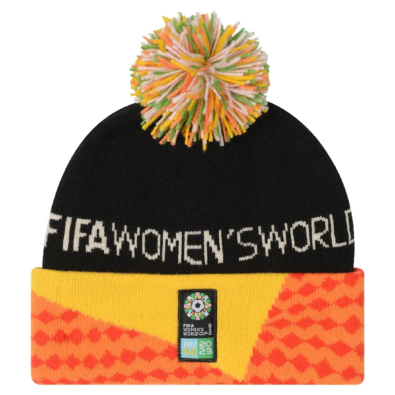 Custom Fashion Caps For Women-Jacquard Cuffed Beanie FIFA