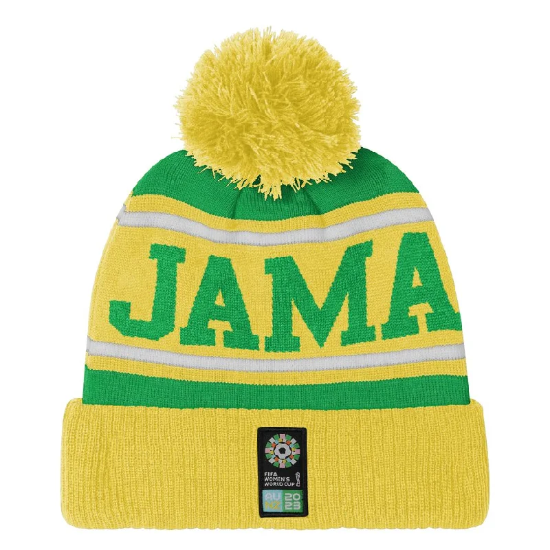 Custom Hats For Beach Fashion-Jamaica Cuffed Pom Beanie (7KIMO7A48-JAM)