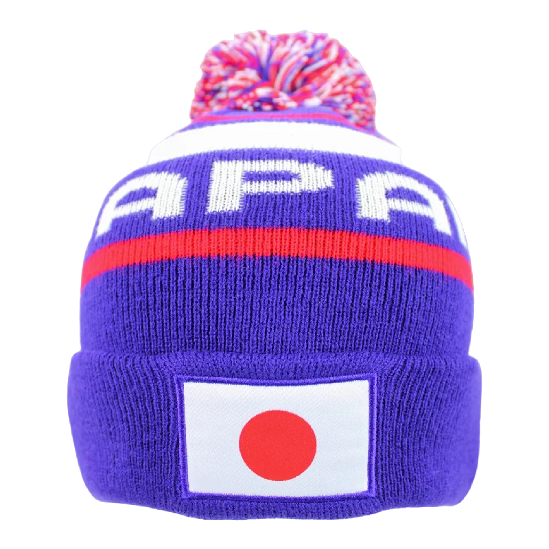 Personalized Hats For Birthday Gifts-Japan Women's World Cup Stripe Beanie (9GS105Z114)