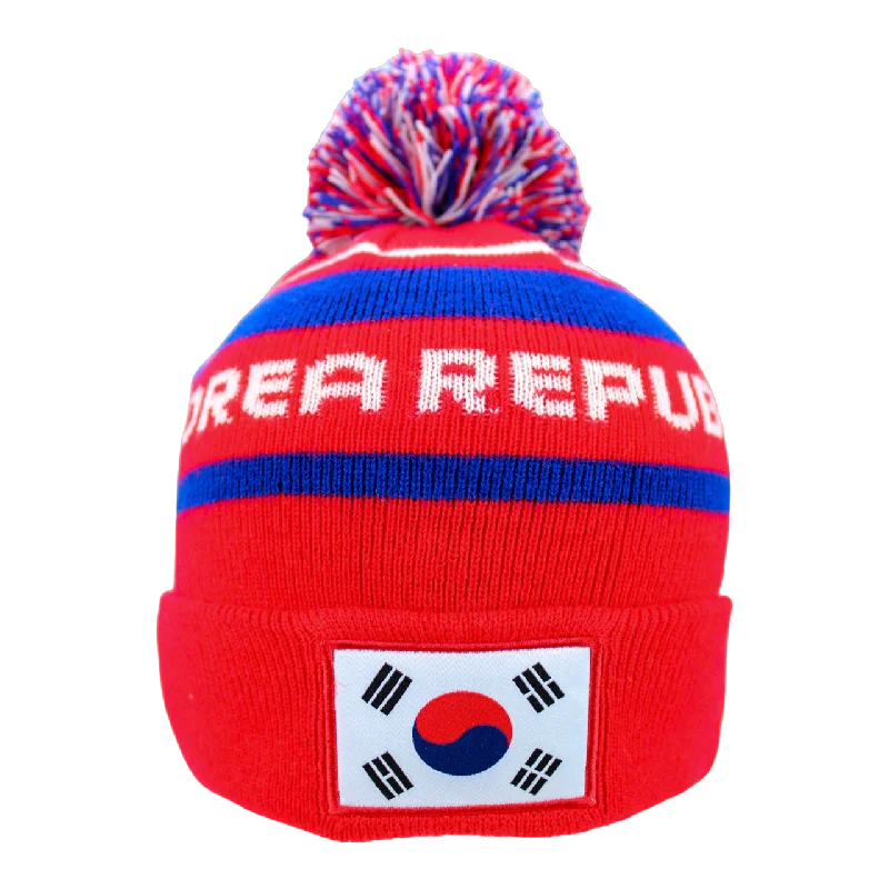 Custom Baseball Caps For Kids-Korea Republic Women's World Cup Stripe Beanie (9GS105Z115)