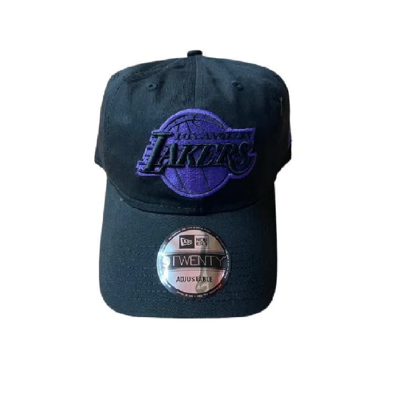 Custom Hats For Weddings-Los Angeles Lakers New Era 2.0 Core Classic 9TWENTY Adjustable Hat - Black