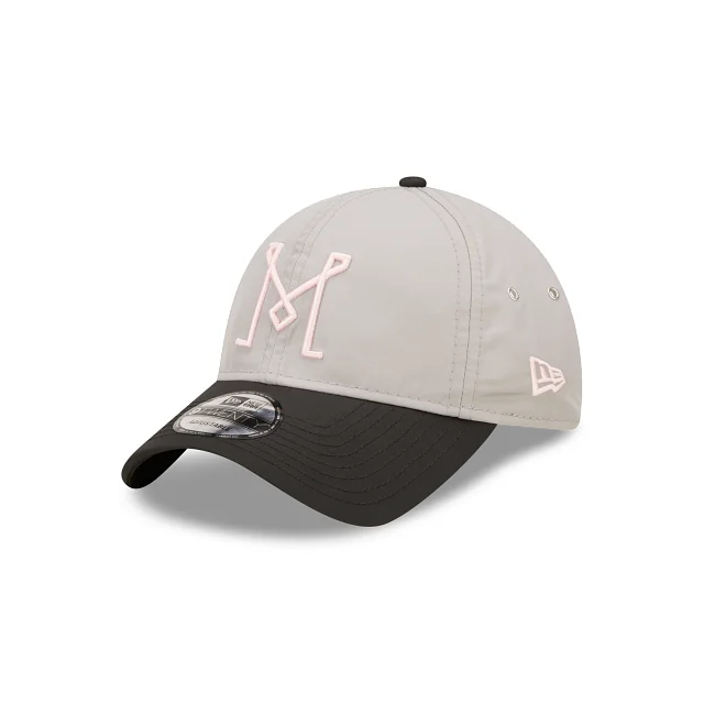 Personalized Hats For Outdoor Festivals-New Era Inter Miami Nylon 9TWENTY Adjustable Cap-Grey