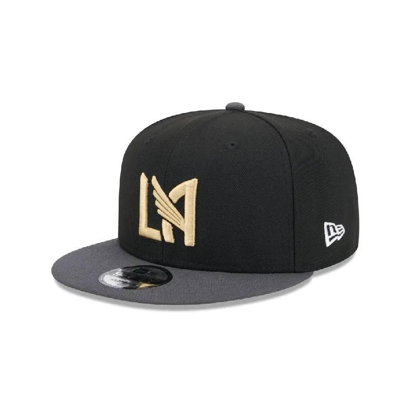 Custom Hats For Group Photos-New Era LAFC 9Fifty Snapback Hat - Black/Grey