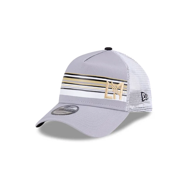 Custom Hats For Family Holidays-New Era Los Angeles FC 9FORTY Stripe A-Frame Truck Mesh Cap