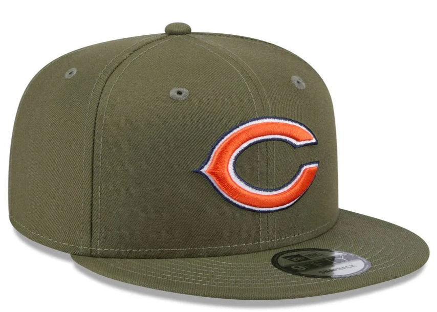 Personalized Hats For Custom Embroidery-New Era Men's Chicago Bears 9FIFTY Snapback Hat-Olive Green