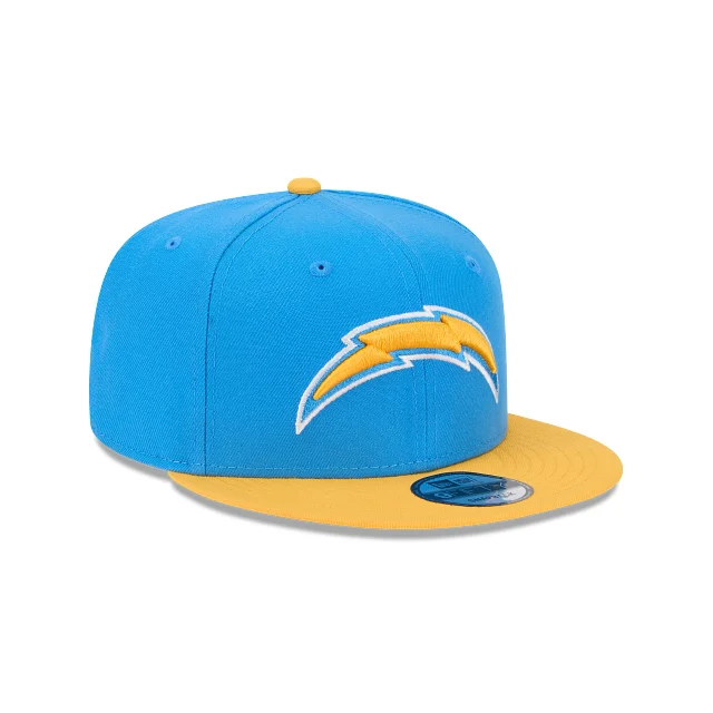 Personalized Hats For Sports-New Era Men's Los Angeles Chargers 9FIFTY Snapback Hat-Blue/Yellow