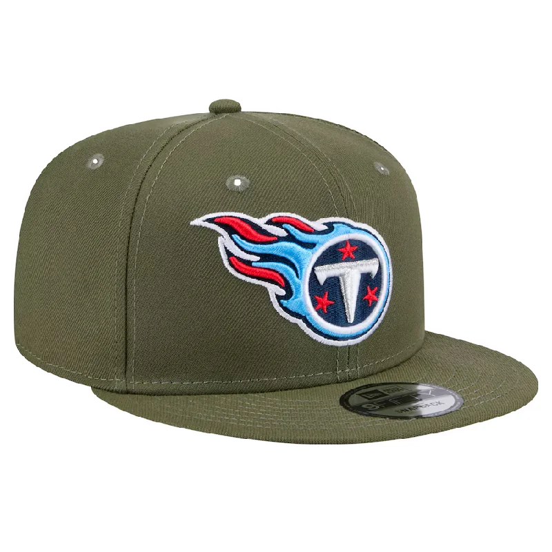 Custom Hats For Team Building-New Era Men's Tennessee Titans 9FIFTY Snapback Hat-Olive Green