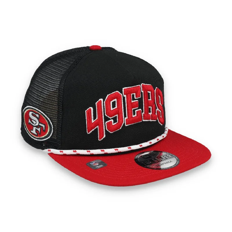 Custom Knit Hats-New Era San Francisco 49ers Throwback The Golfer Snapback Hat