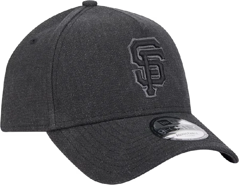 Custom Sun Hats-New Era San Francisco Giants Logo Essentials A Frame 9FORTY Adjustable Hat-Charcoal Black