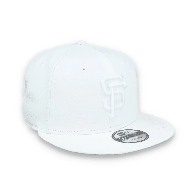 Personalized Hats For Sports Teams-New Era San Francisco Giants White on White 9FIFTY Snapback Hat